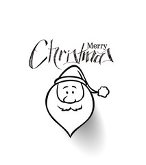 Christmas Background Santa Claus Face isolate white background, vector illustration