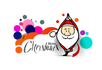 Santa Claus doing yoga, Christmas vector illustration. Holiday background.