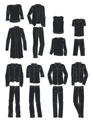 Silhouettes of men's autumn clothes