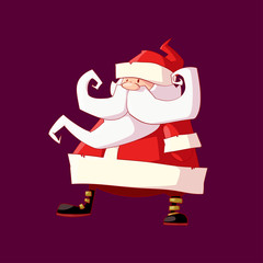 Colorful vector Christmas illustration of a cartoon vector Santa Claus