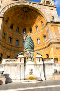 Fontana della Pigna (Pine Cone Fountain) in Vatican court yard
