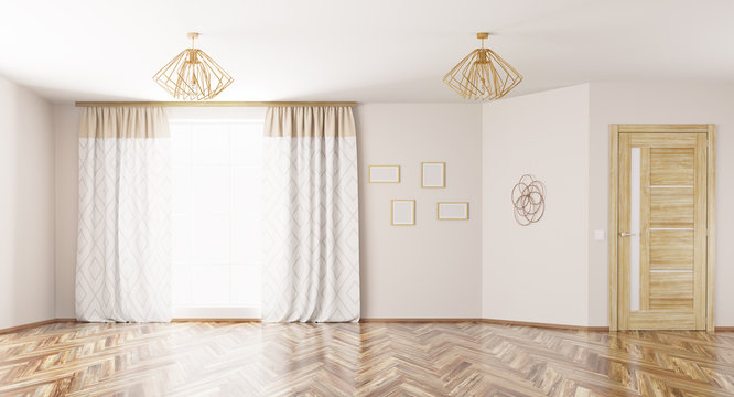 Interior of empty living room 3d render