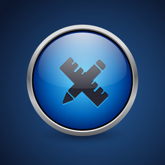 Obraz premium Push Button - Dark Blue Web Icon