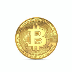 Bitcoin cryptocurrency coin. 3D Rendering