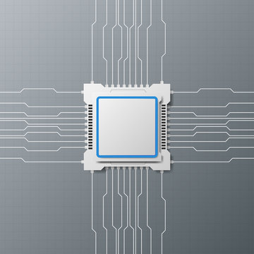 Modern design technology with microchip, circuitry, and computer cpu. vector illustration