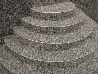 Steinteppich Treppe positive Kegeltreppe in grau mit Kieselbeschichtung - Stone carpet staircase...