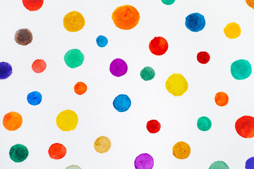 Circles. Watercolour hand drawing