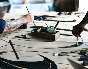 Fototapeta premium Artists working on a new design