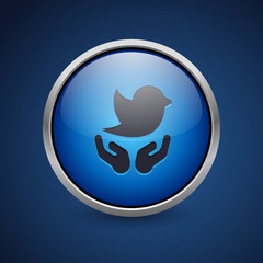 Push Button - Dark Blue Web Icon