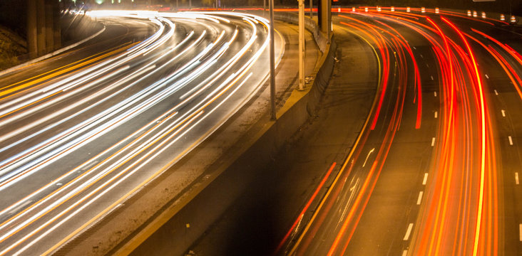 Vehicle Light Trails on the Highway