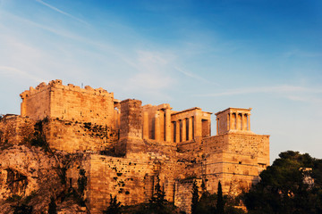 Fototapeta premium view of Historic Old Acropolis of Athens, Greece