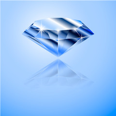 Naklejka na ściany i meble Illustration of a blue diamond