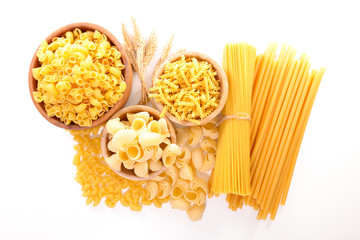 assorted raw pasta