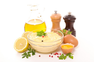 Obraz na płótnie Canvas bowl of homemade mayonnaise
