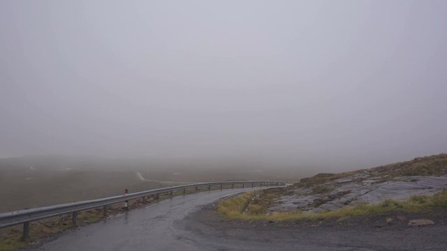 Bealach na Ba Road in Scotland in the Mist