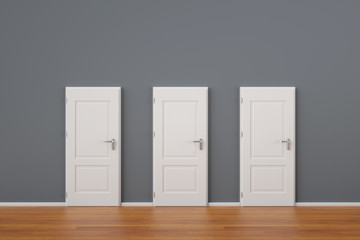 Drei Türen als Konzept für Entscheidung
