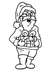 kerstman met cadeau in zijn handen