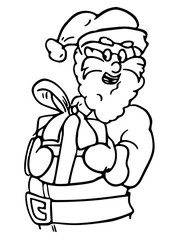 kerstman met cadeau tekening