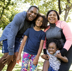 African family bonding in the park