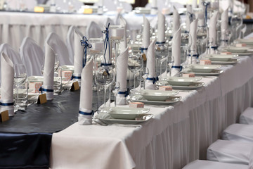 Table dinner set for event party or wedding reception