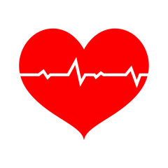 Heart symbol. ECG medical test