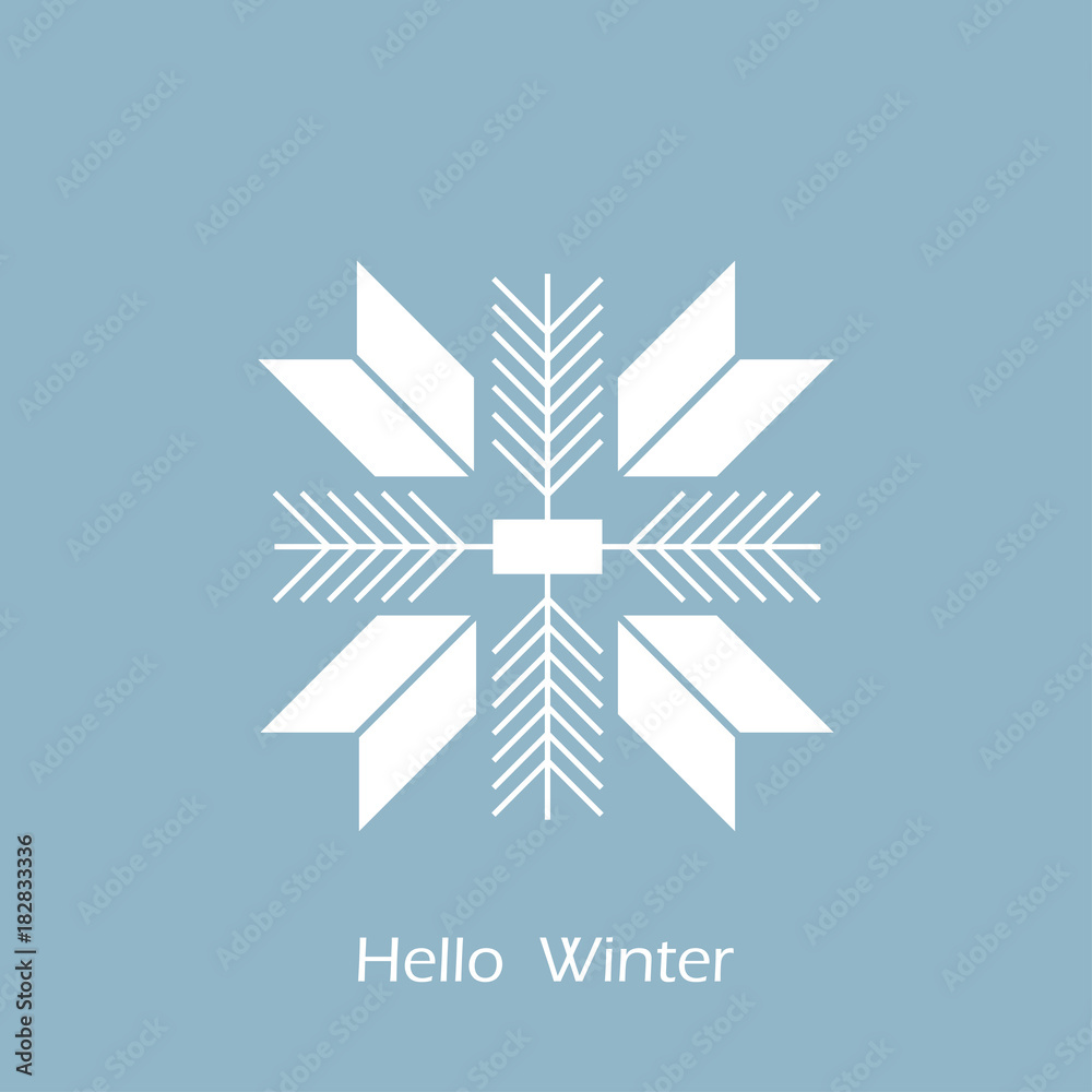Wall mural snowflake icon. flat design. snowflake vector. hello winter