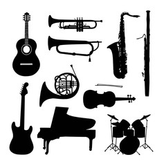 silueta instrumentos musicales