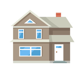 Icon of Three Storey House of Grey Color with Door