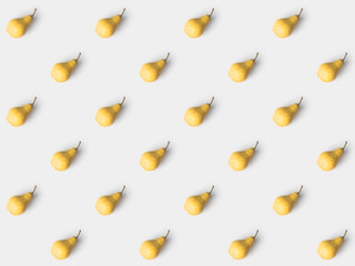 pattern of delicious yellow pears isolated on white