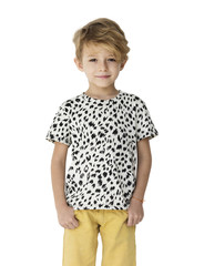 Fototapeta premium Young kid boy full body standing smiling isolated portrait