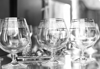 Empty  cognac  glasses