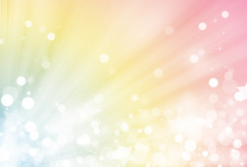 Pastel color glitter sparkles defocused rays lights bokeh radial abstract background/texture.