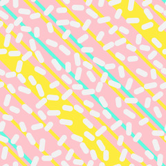 Retro Seamless Pattern in Memphis Style Design