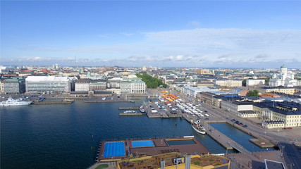 Aerial view of Helsinki skyline