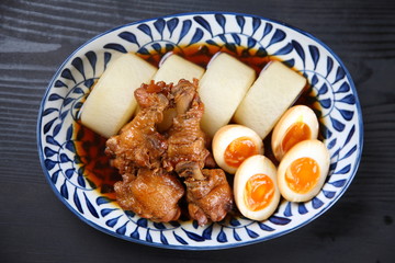 Japanese stewed chicken with radish