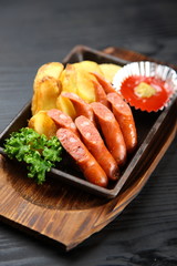 chorizo and potato with tomato catsup