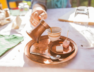 traditional prepare coffee