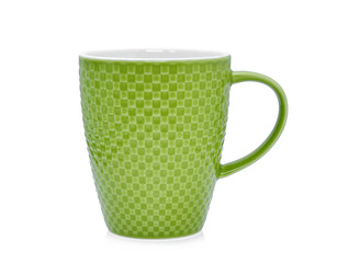 empty green coffee cup isolated on white background