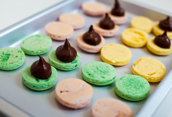 Sweet dessert french macarons