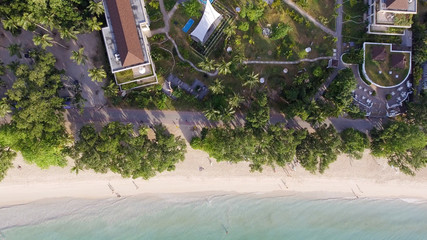 Aerial overhead view of beautiful beach