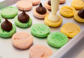 Sweet dessert french macarons