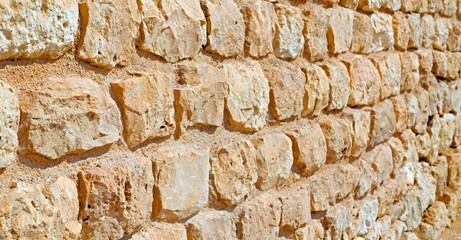 in oman the old wall near     house and block building abstract background