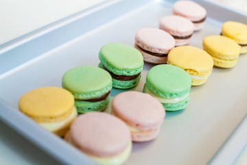 Sweet dessert french macarons