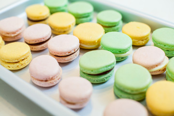 Sweet dessert french macarons