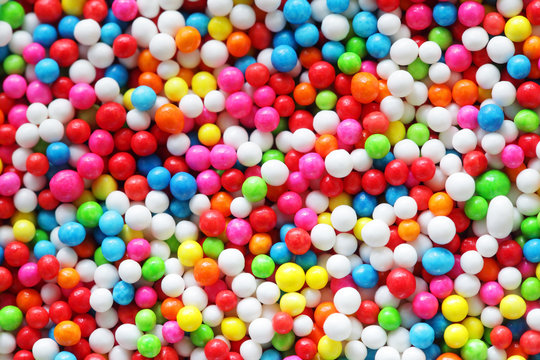 close up of colorful sprinkle for topping ice cream and cake