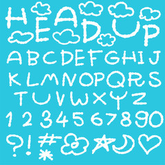 happy cloud fun doodle alphabet set