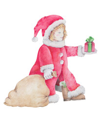 Watercolor of Santa Cross' girl is now offering a gift box.