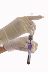 Medical staff Use  taking blood sample