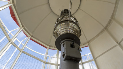Closeup of a Fresnel lens of a lighthouse in Estonia