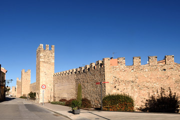 Walls of Montblanc in Tarragona province, Catalonia, Spain